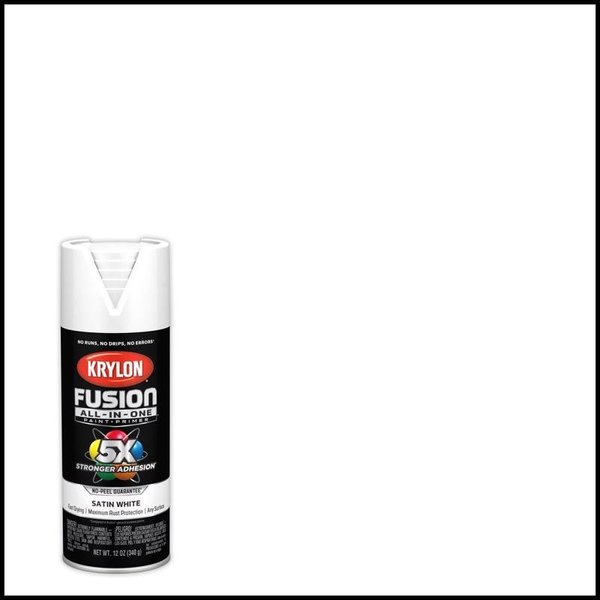 Short Cuts Krylon Fusion All-In-One Satin White Paint+Primer Spray Paint 12 oz K02753007